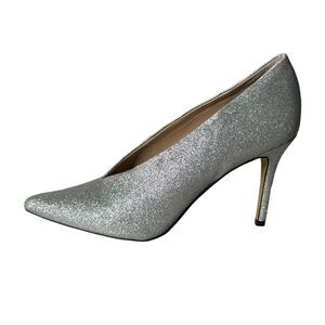 Vince Camuto Pointed Toe Silver‎ Glitter High Heel Shoes Ankia Women's Size 8.5